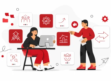 Two persons working on a project